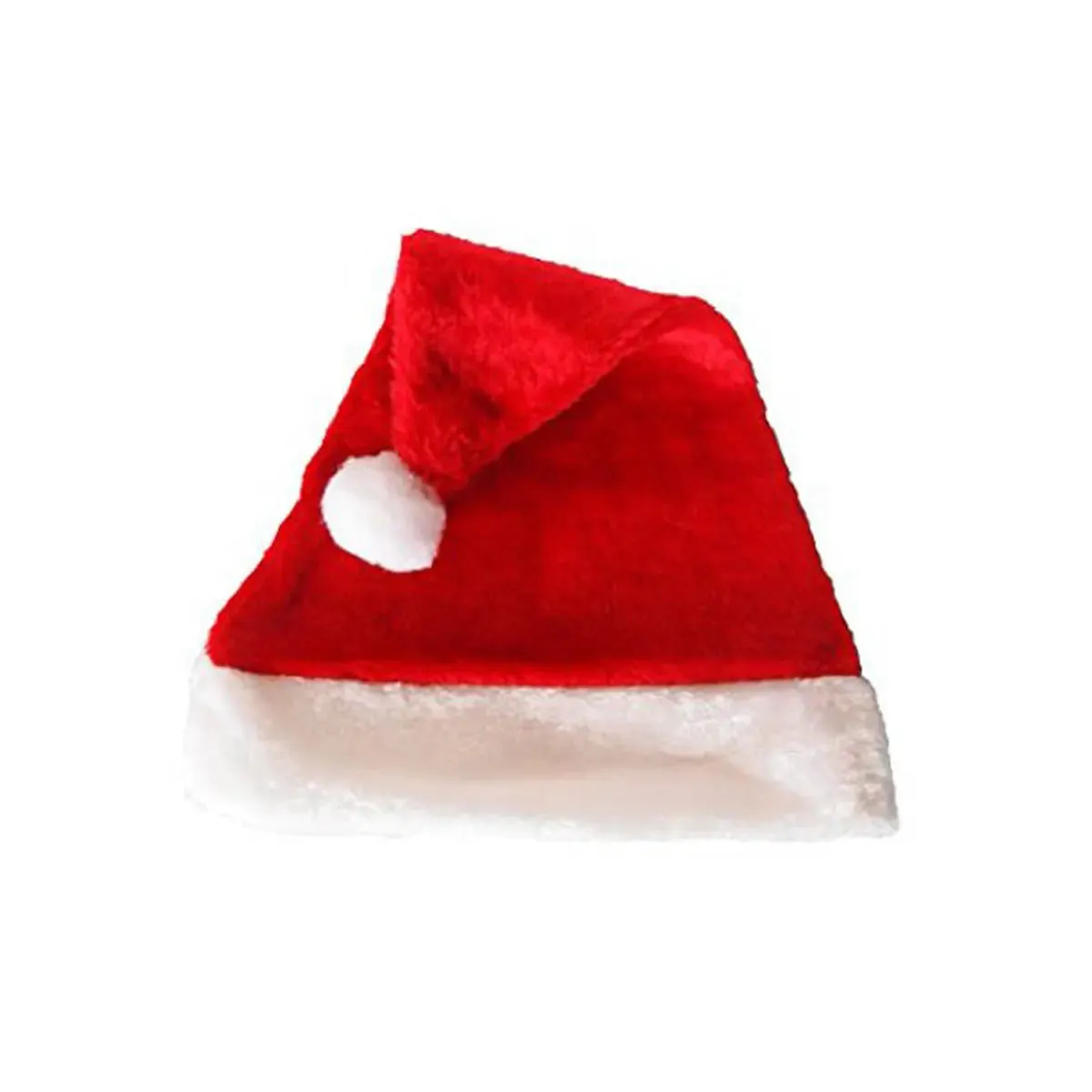 17"H Red & White Christmas Santa Hat Soft Comfortable W/ Plush Cuff