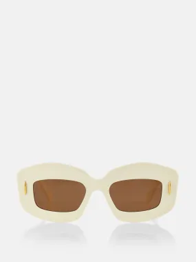 Beige screen rectangular sunglasses
