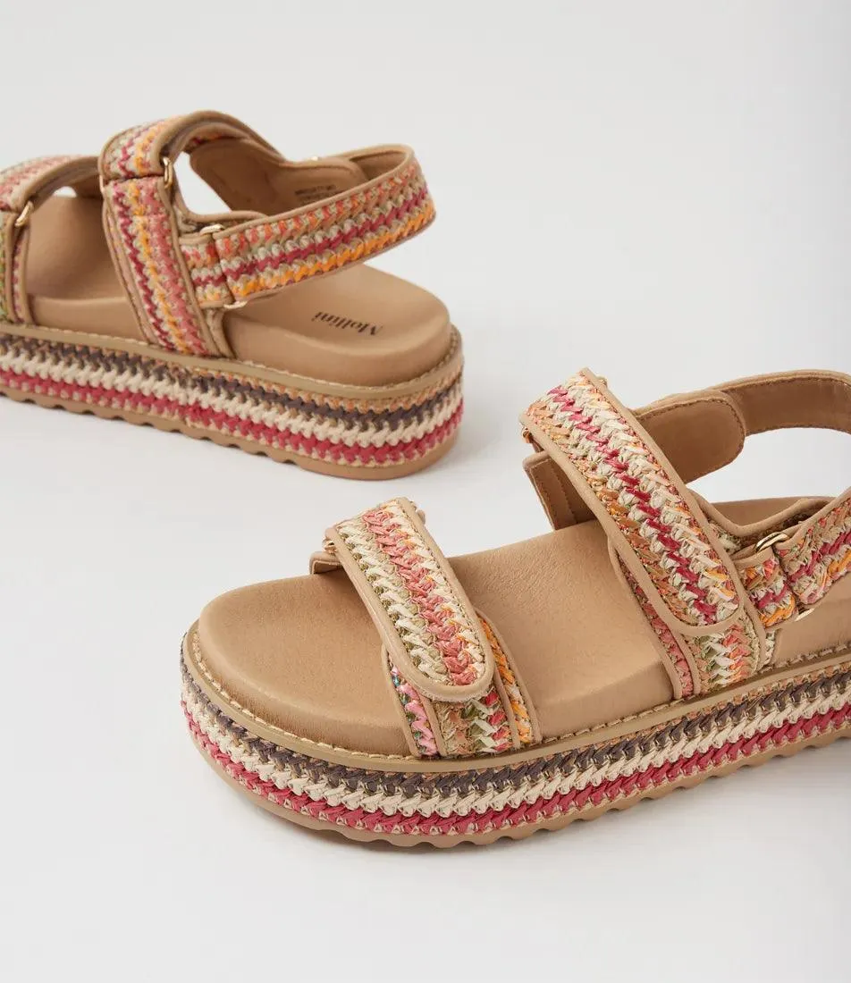 BRIDGETTE NATURAL WOVEN LEATHER SANDALS