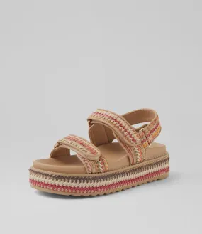 BRIDGETTE NATURAL WOVEN LEATHER SANDALS