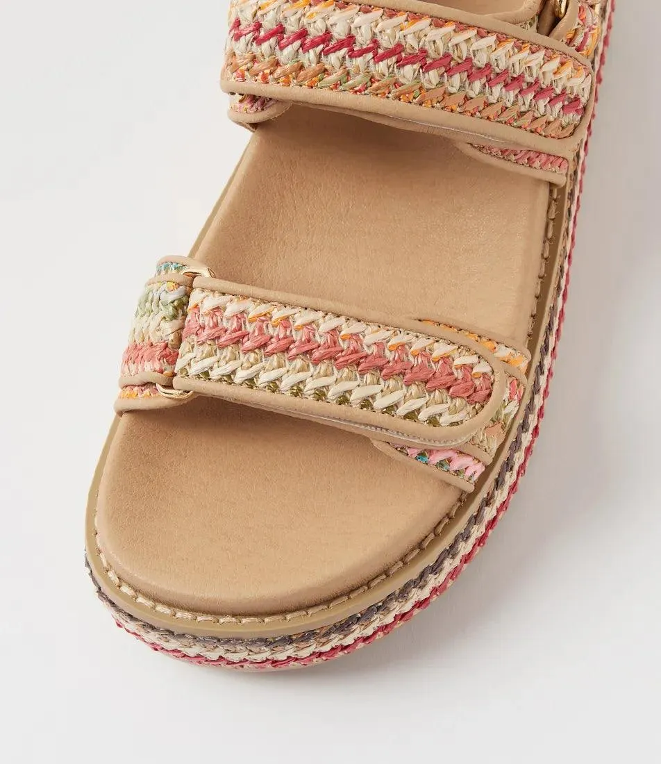 BRIDGETTE NATURAL WOVEN LEATHER SANDALS