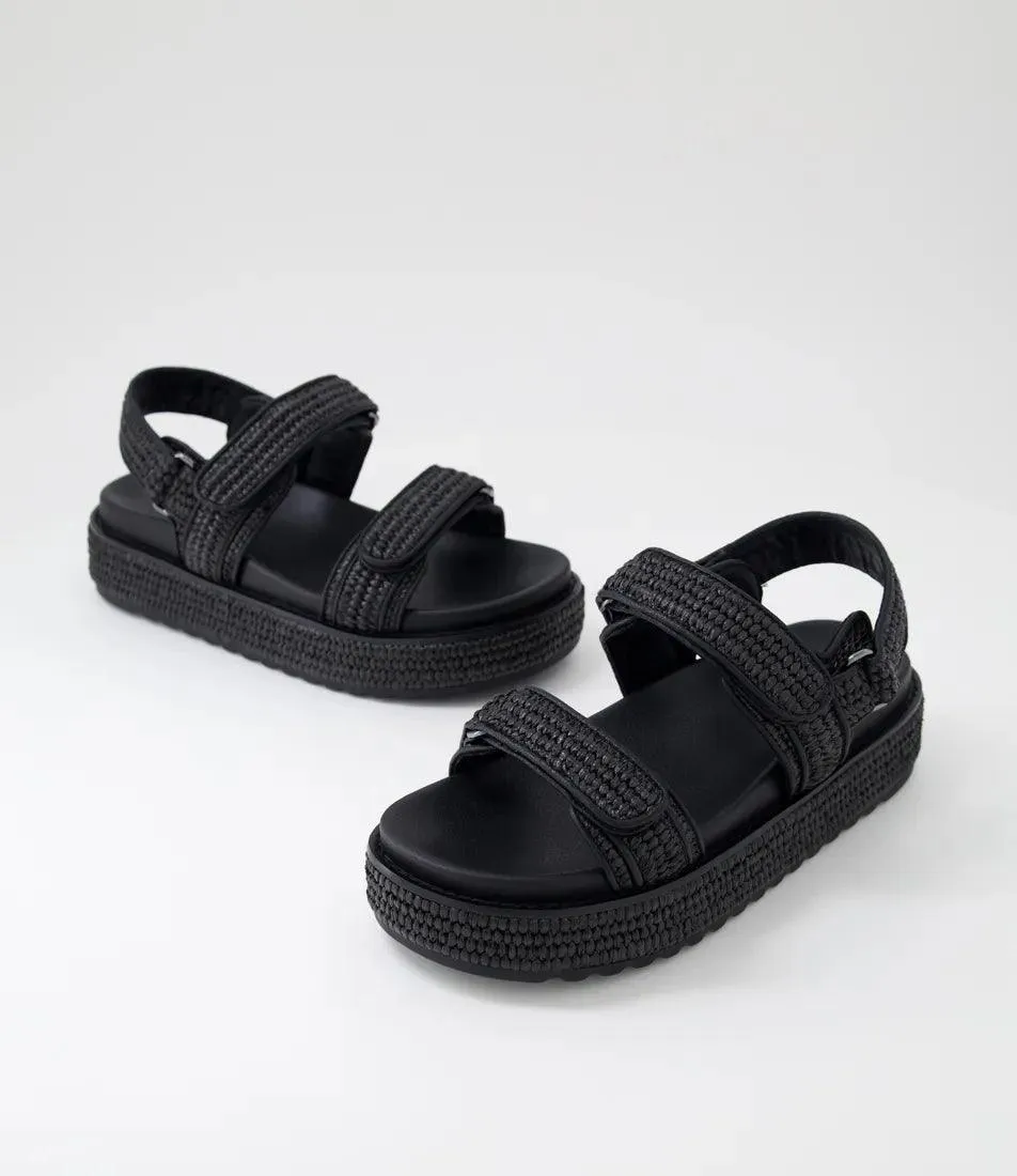 BRIDGETTE NATURAL WOVEN LEATHER SANDALS