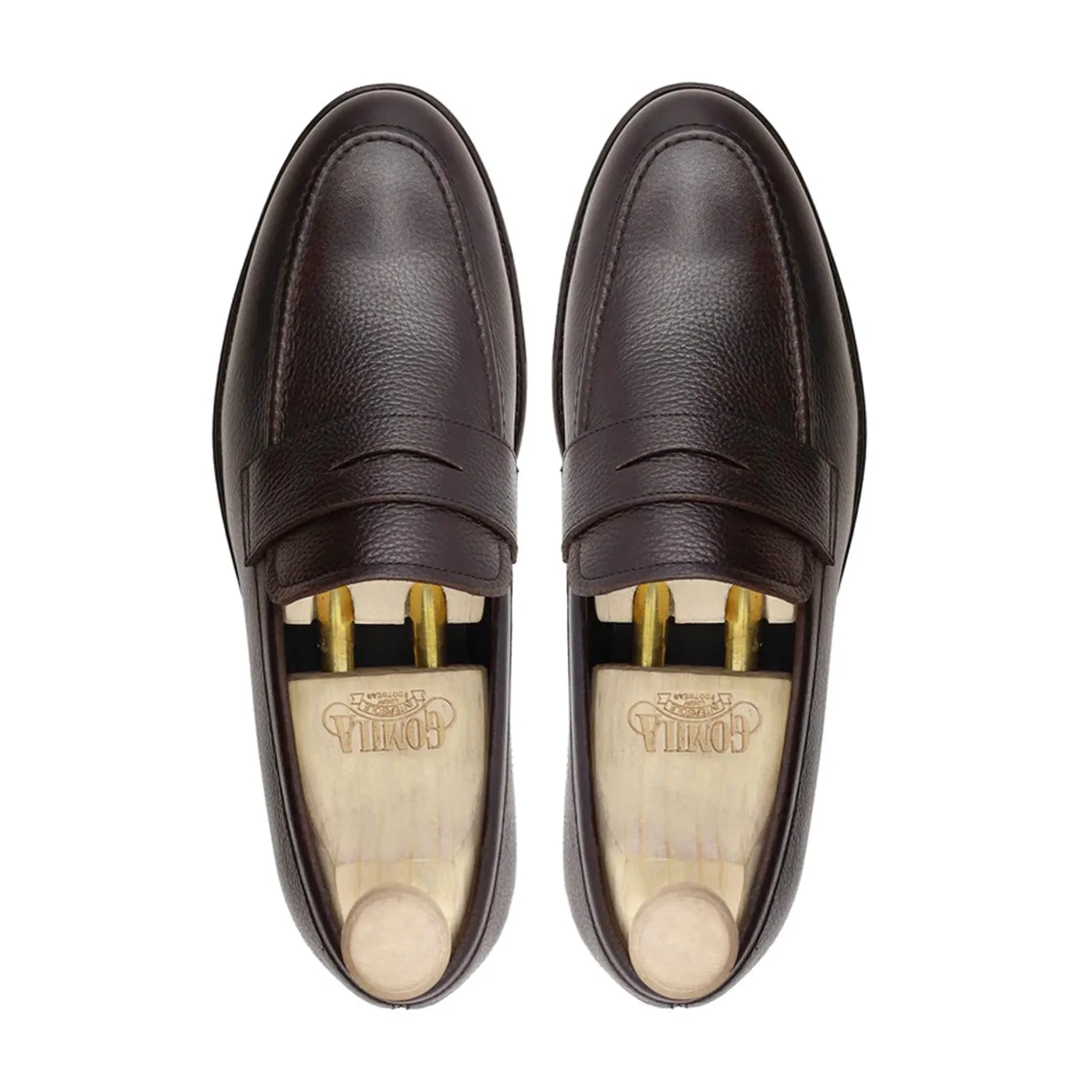 Bruin - Men's Dark Brown  Pebble Grain Leather Loafer