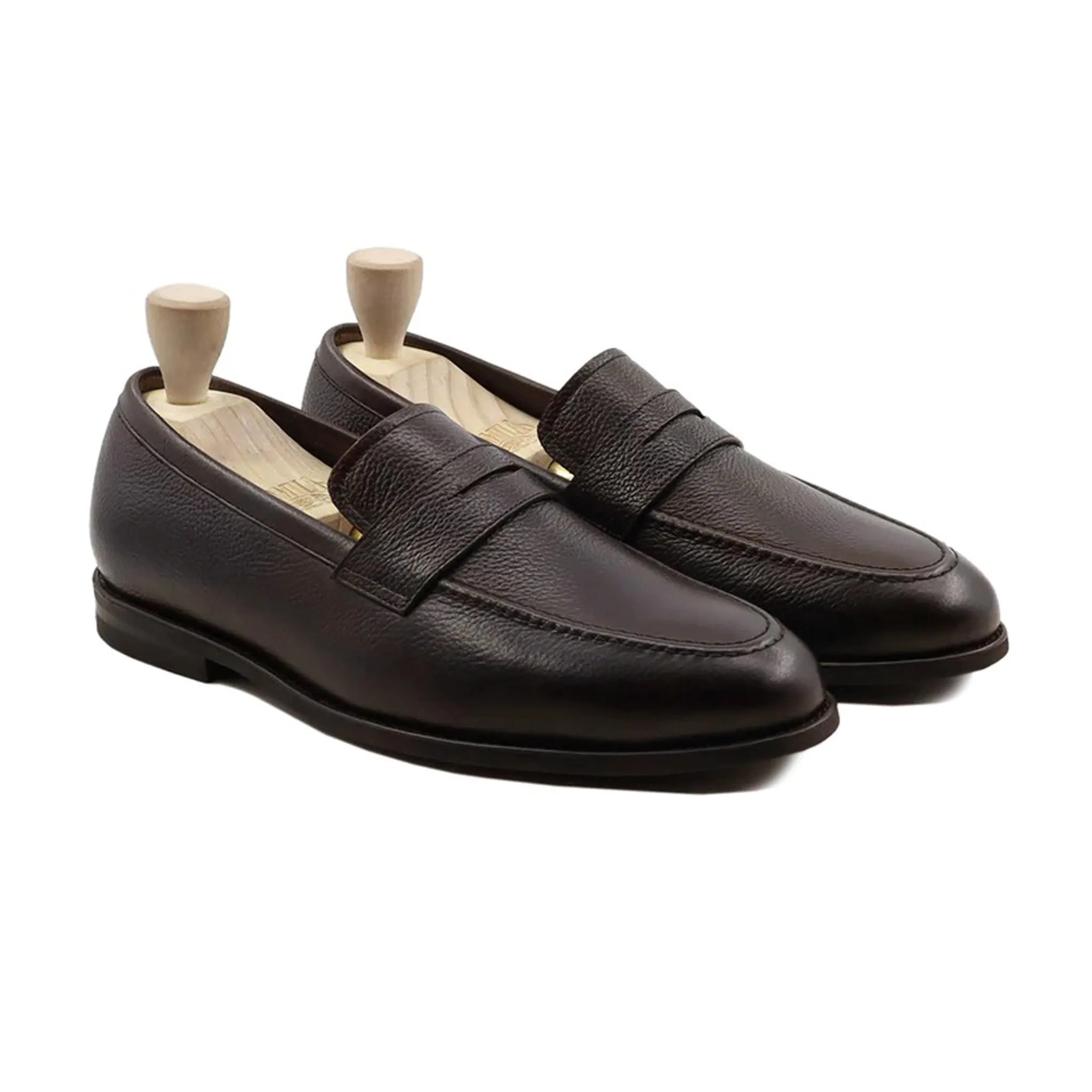 Bruin - Men's Dark Brown  Pebble Grain Leather Loafer
