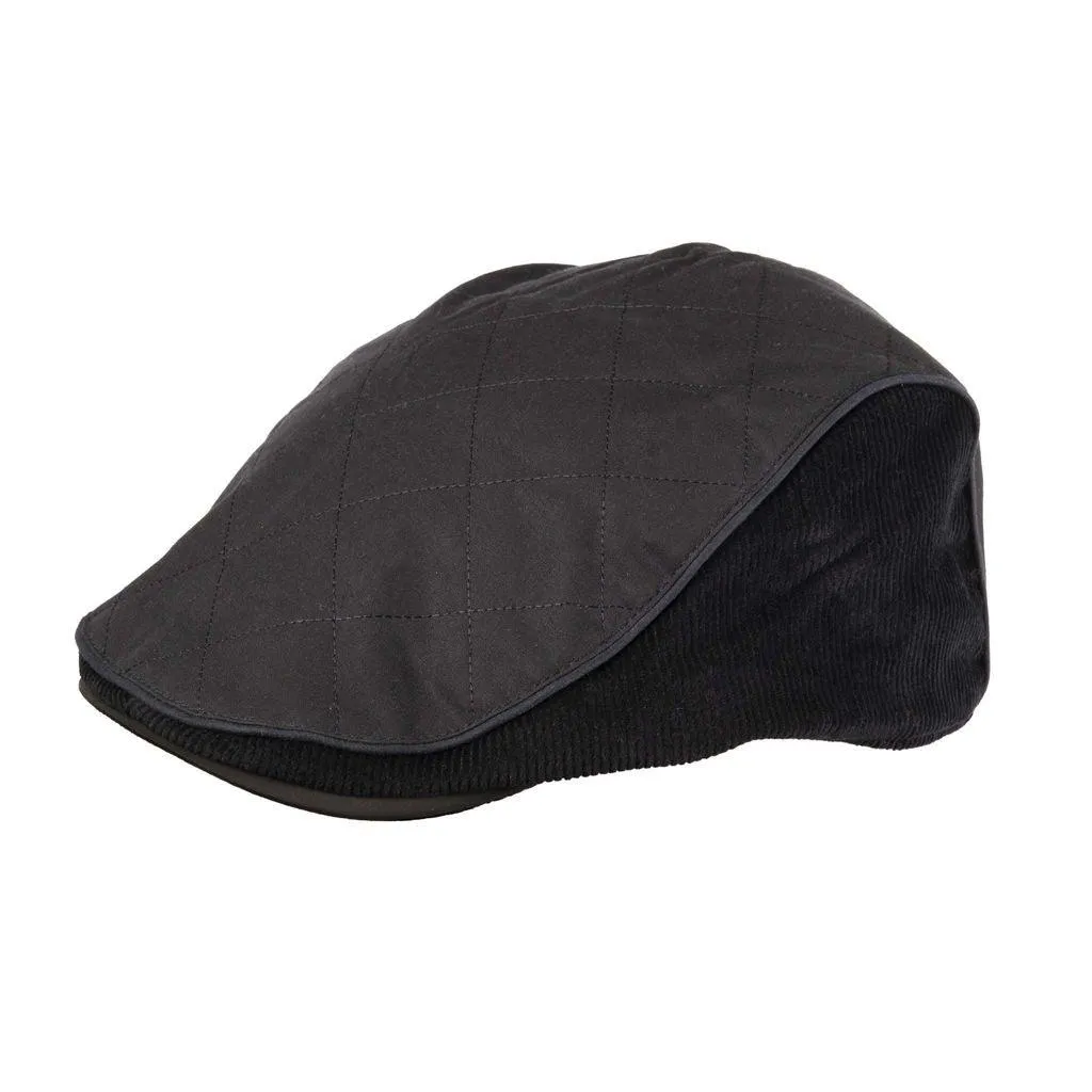 Cotton Wax Quilt Cord Flat Cap