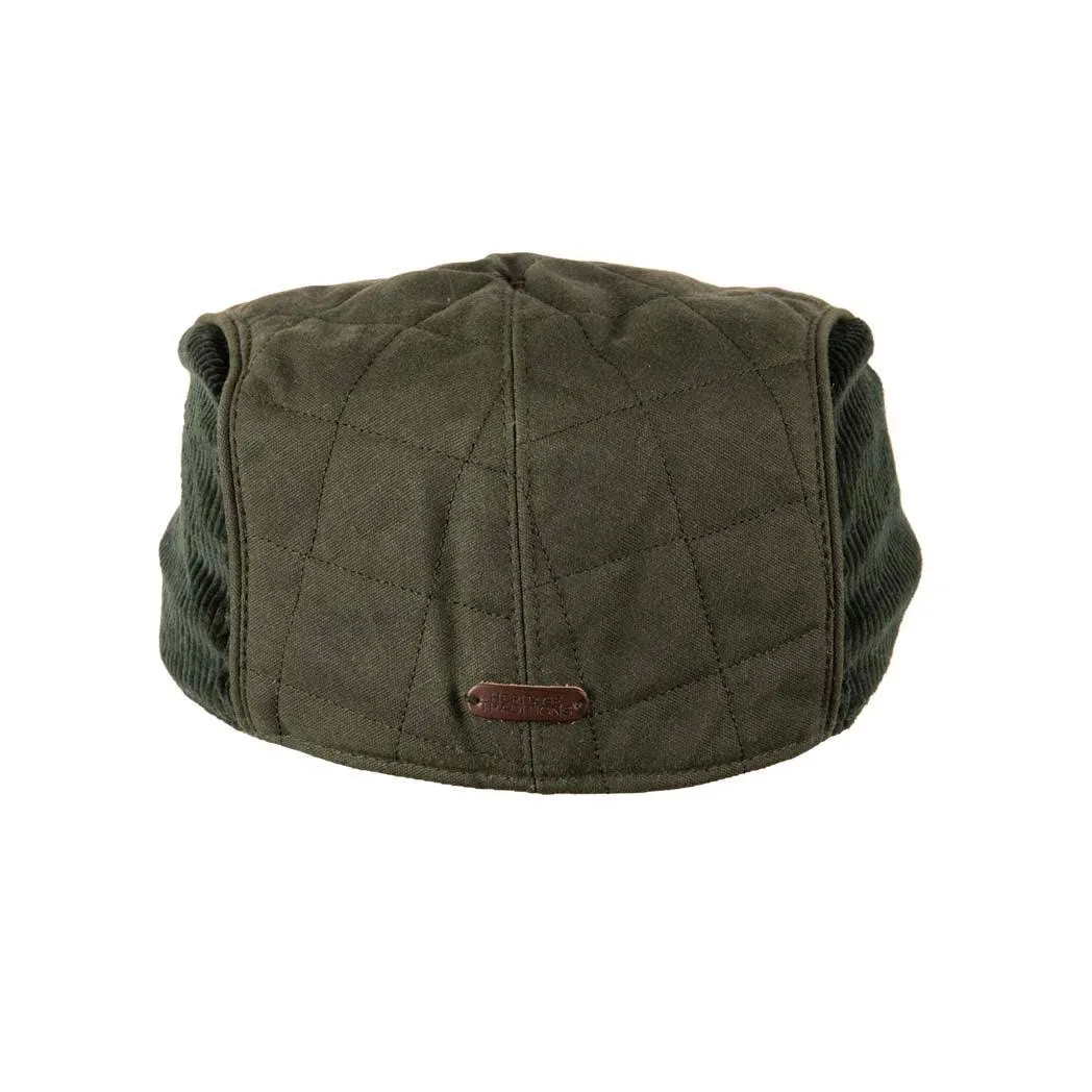 Cotton Wax Quilt Cord Flat Cap