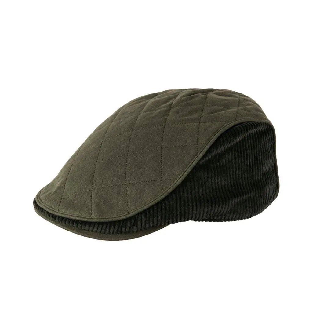 Cotton Wax Quilt Cord Flat Cap