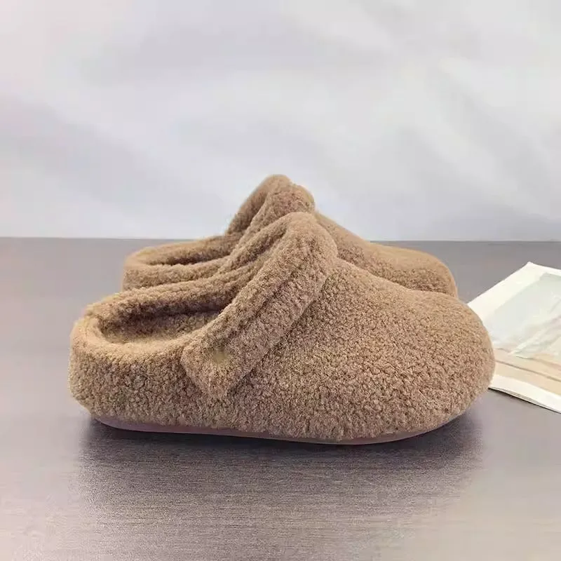 Cozy Platform Slippers with Faux Fur Lining