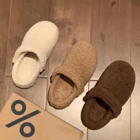 Cozy Platform Slippers with Faux Fur Lining