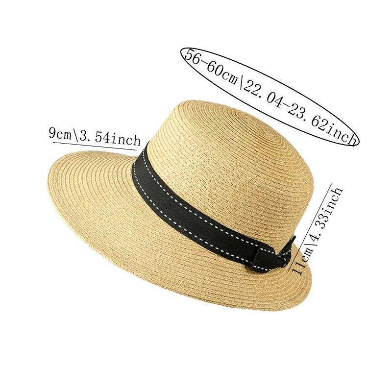 English Style Straw Large Brim Small Face Outdoor Sunshade Hat