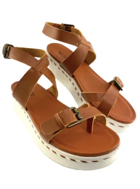 Enna Camel Platform Sandals