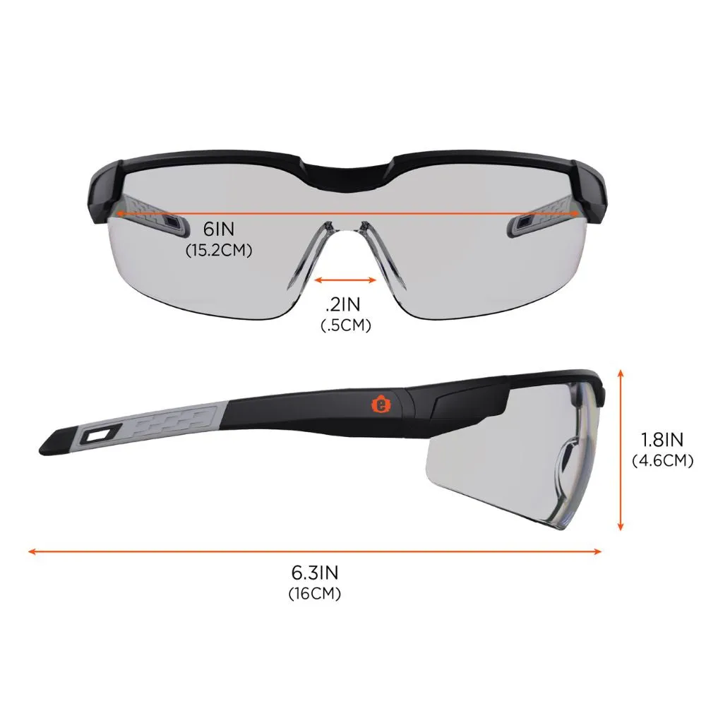 Ergodyne 50065 DELLENGER-AF In/Outdoor Lens Matte Black Anti-Fog Safety Glasses Adjustable Temples