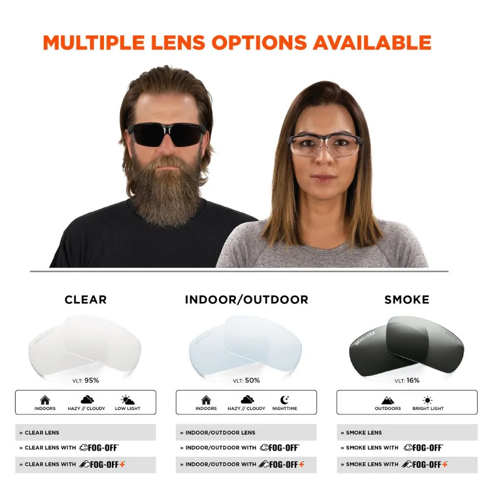 Ergodyne 50065 DELLENGER-AF In/Outdoor Lens Matte Black Anti-Fog Safety Glasses Adjustable Temples