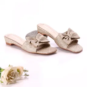 Fancy & Stylish Golden  Heel Slippers for women