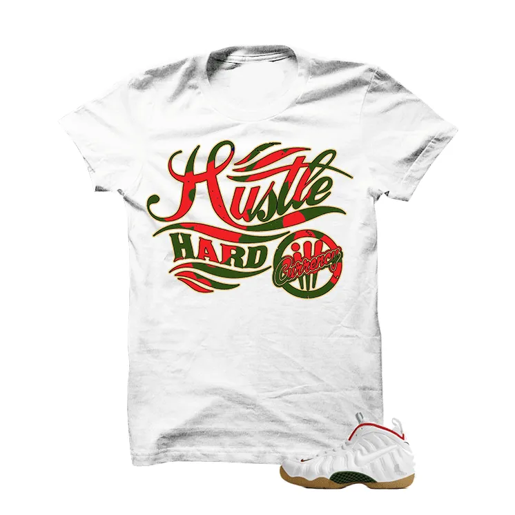 Foamposite Pro "White Gucci" White T Shirt (Hustle Hard)