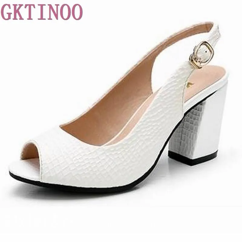 GKTINOO 2023 Summer shoes Woman open toe Women genuine leather High designer  platform  Heel sandals Casual platform Sandals Women Sandals