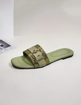 Green | Flat Slippers for women