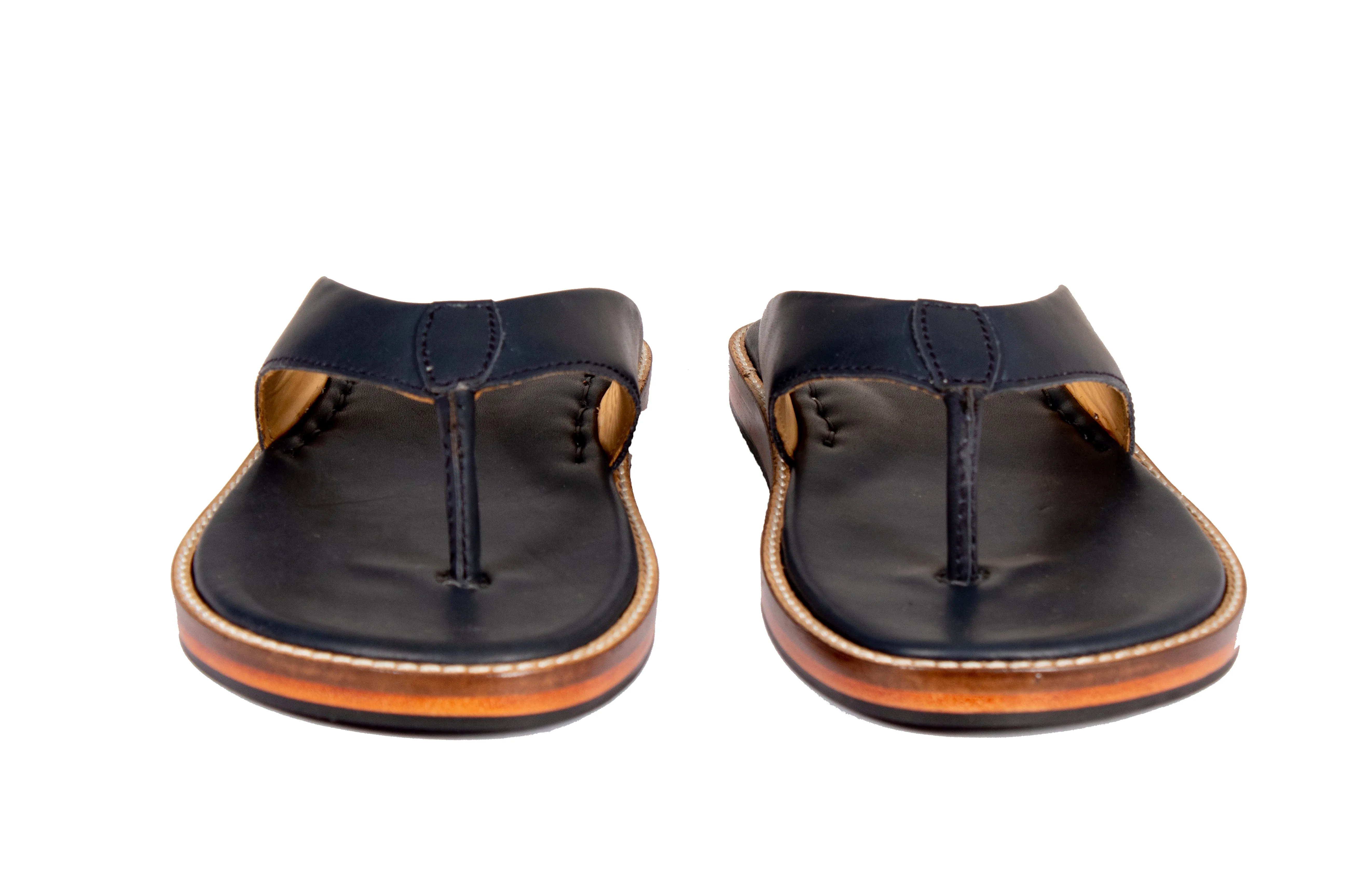 Handcrafted Leather Slippers - Indigo