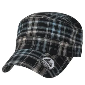 ililily Tartan Checkered Cotton Military Army Radar Hat Casual Cadet Cap