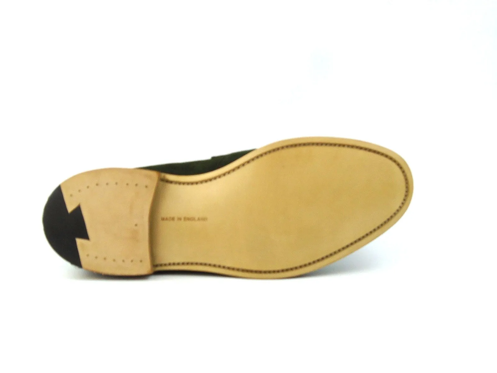 Jermyn Street Penny Loafer - Lichen Green Suede