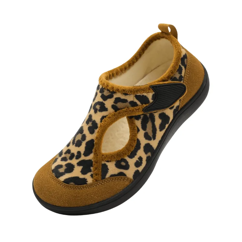 Leopard Print Diabetic Slippers – Stylish Comfort with Secure Fit