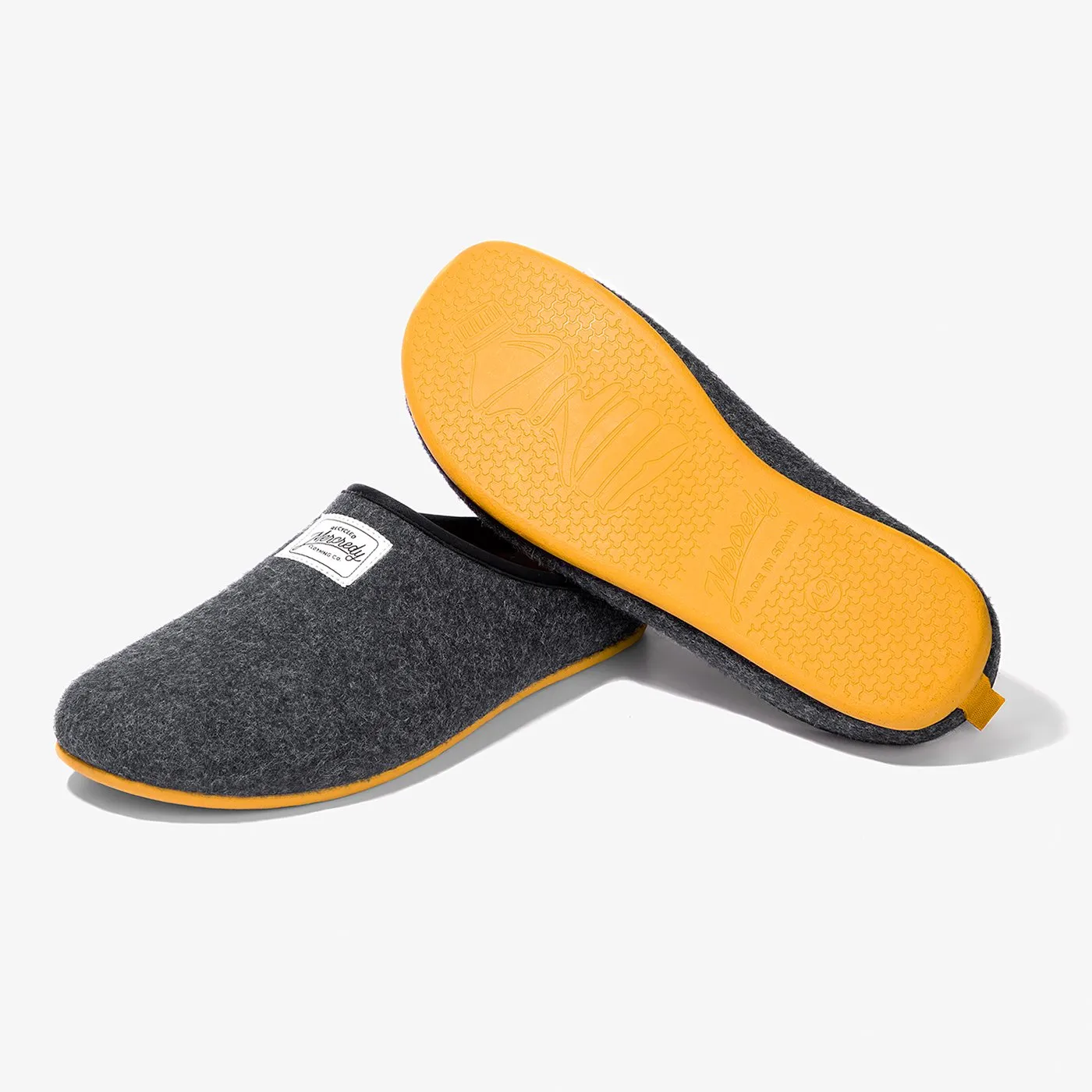 Mercredy Men's Slippers, Black & Yellow