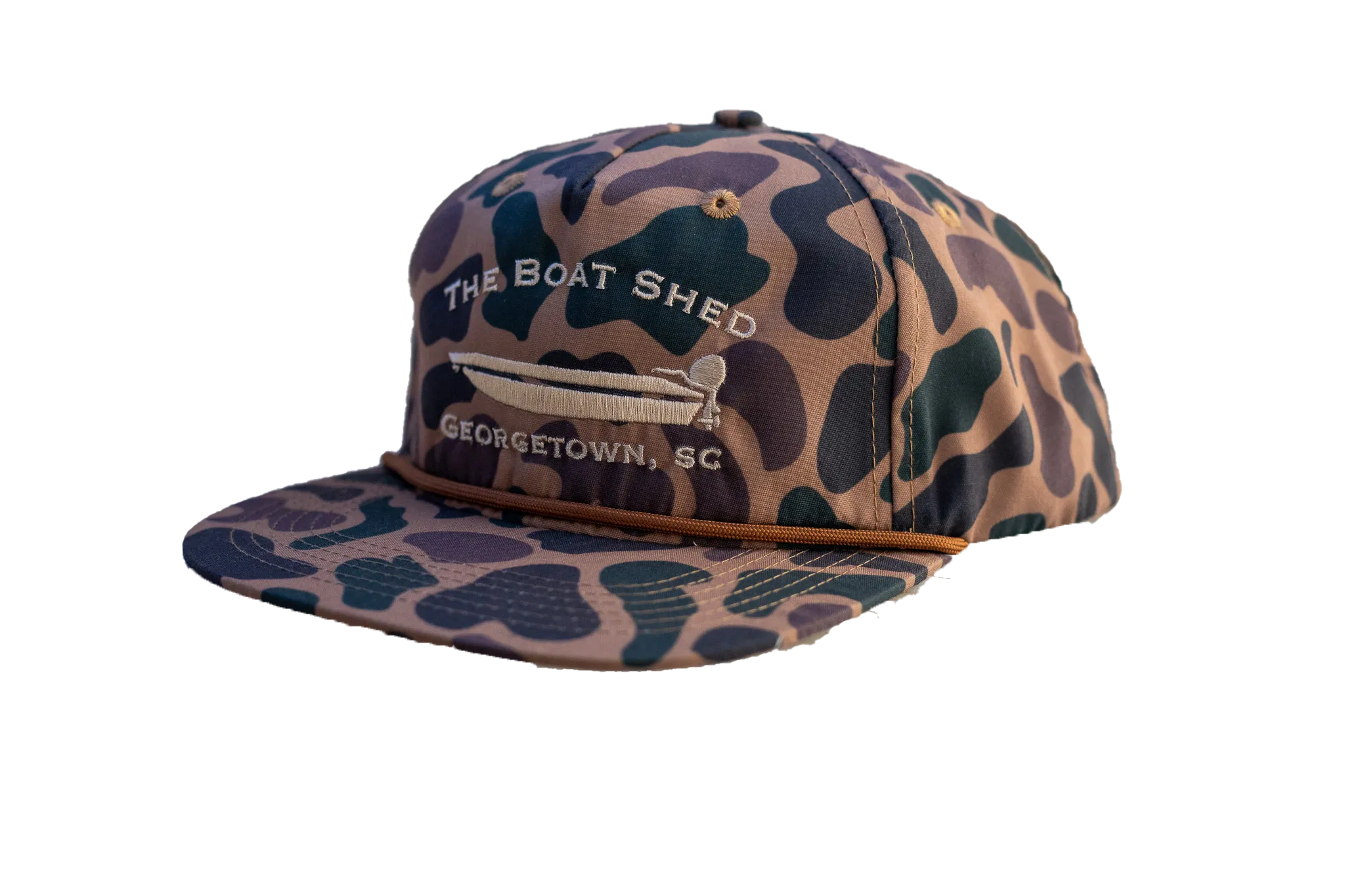 Old School Camo Jon Boat Rope Hat