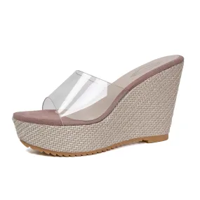 Ophelie - Trendy Transparent Wedge Sandals for Women