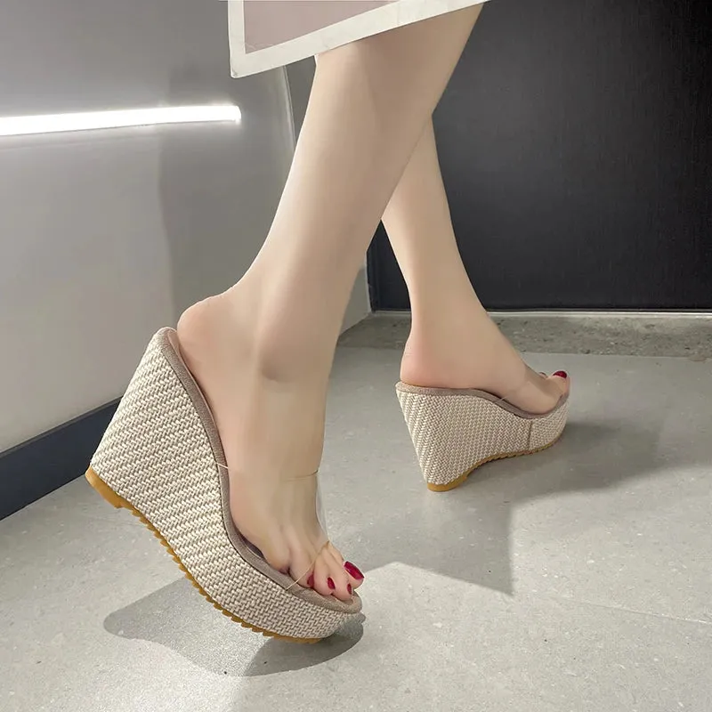 Ophelie - Trendy Transparent Wedge Sandals for Women