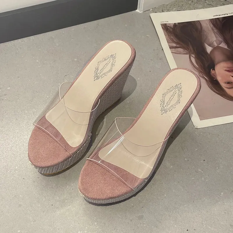 Ophelie - Trendy Transparent Wedge Sandals for Women