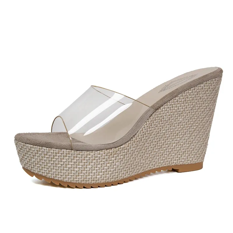 Ophelie - Trendy Transparent Wedge Sandals for Women