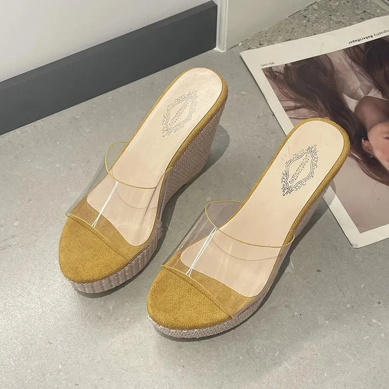 Ophelie - Trendy Transparent Wedge Sandals for Women