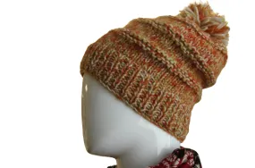 Orange Mohair Beanie