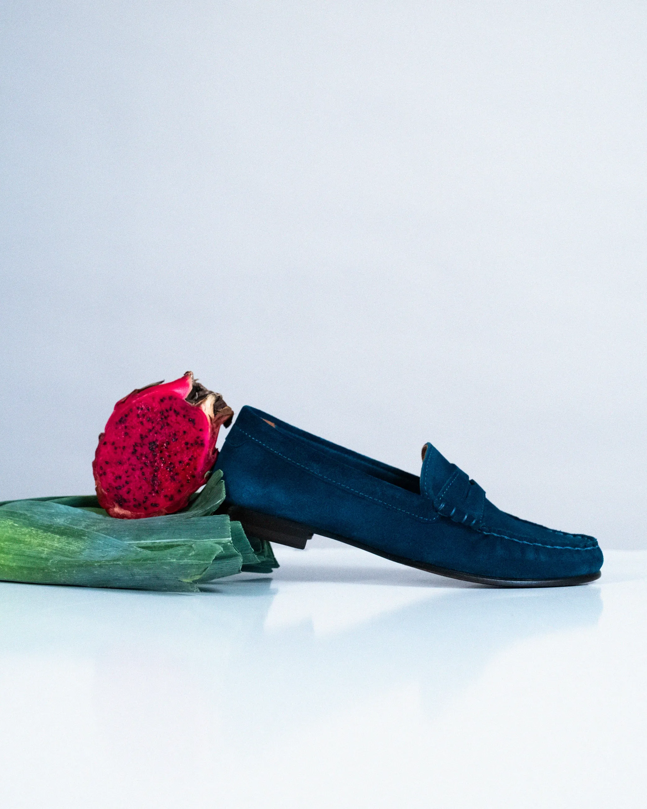 Penny Loafer Suede Petrol Blue