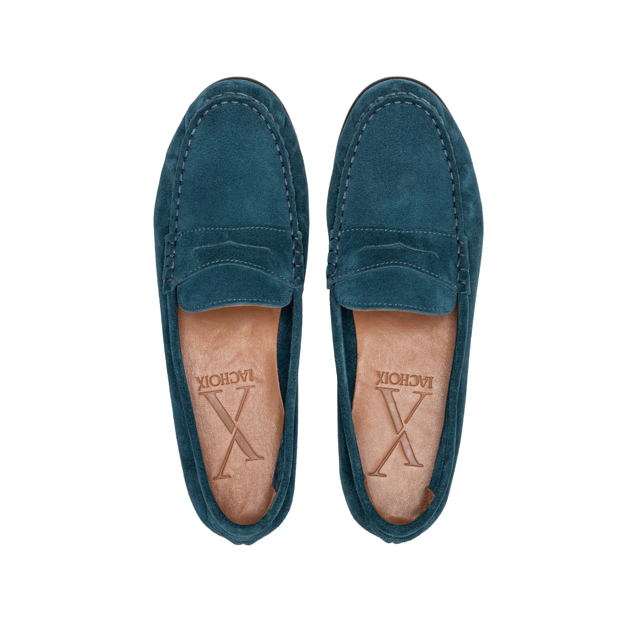 Penny Loafer Suede Petrol Blue