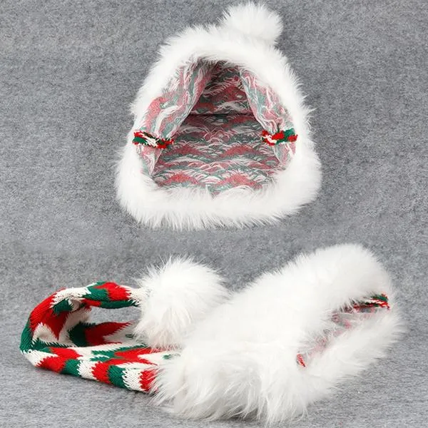 Plush Knitted Christmas Hat