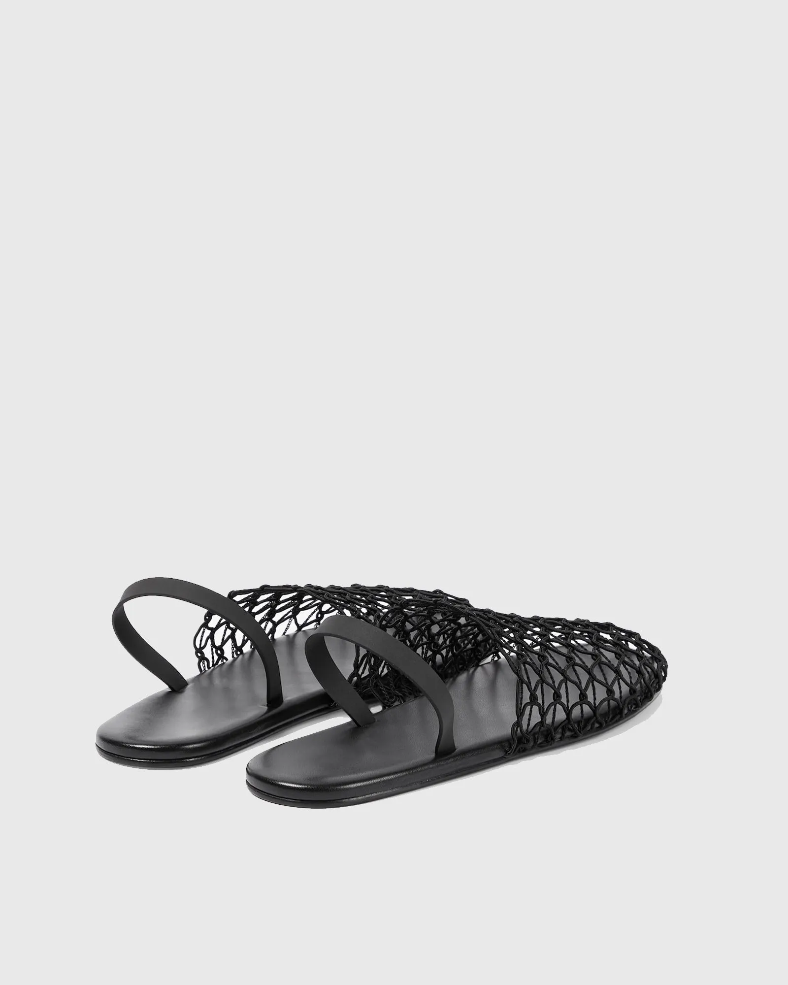 Serah Woven Fishnet Slippers In Black