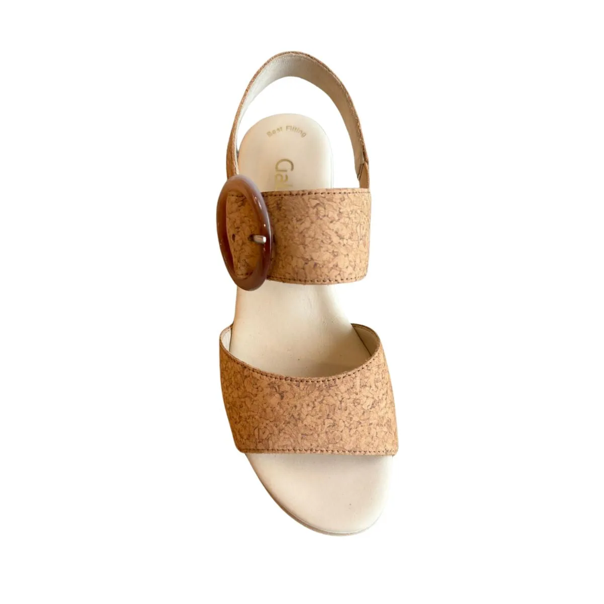 Slingback Platform Wedge Sandals - Cork