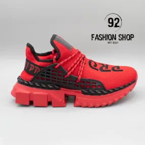 SNEAKERS UOMO TANK PRO ONE CON SUOLA IN GOMMA LAVORATA ROSSA