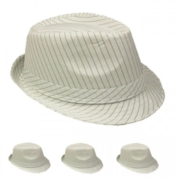 striped white fedora hat Case of 72