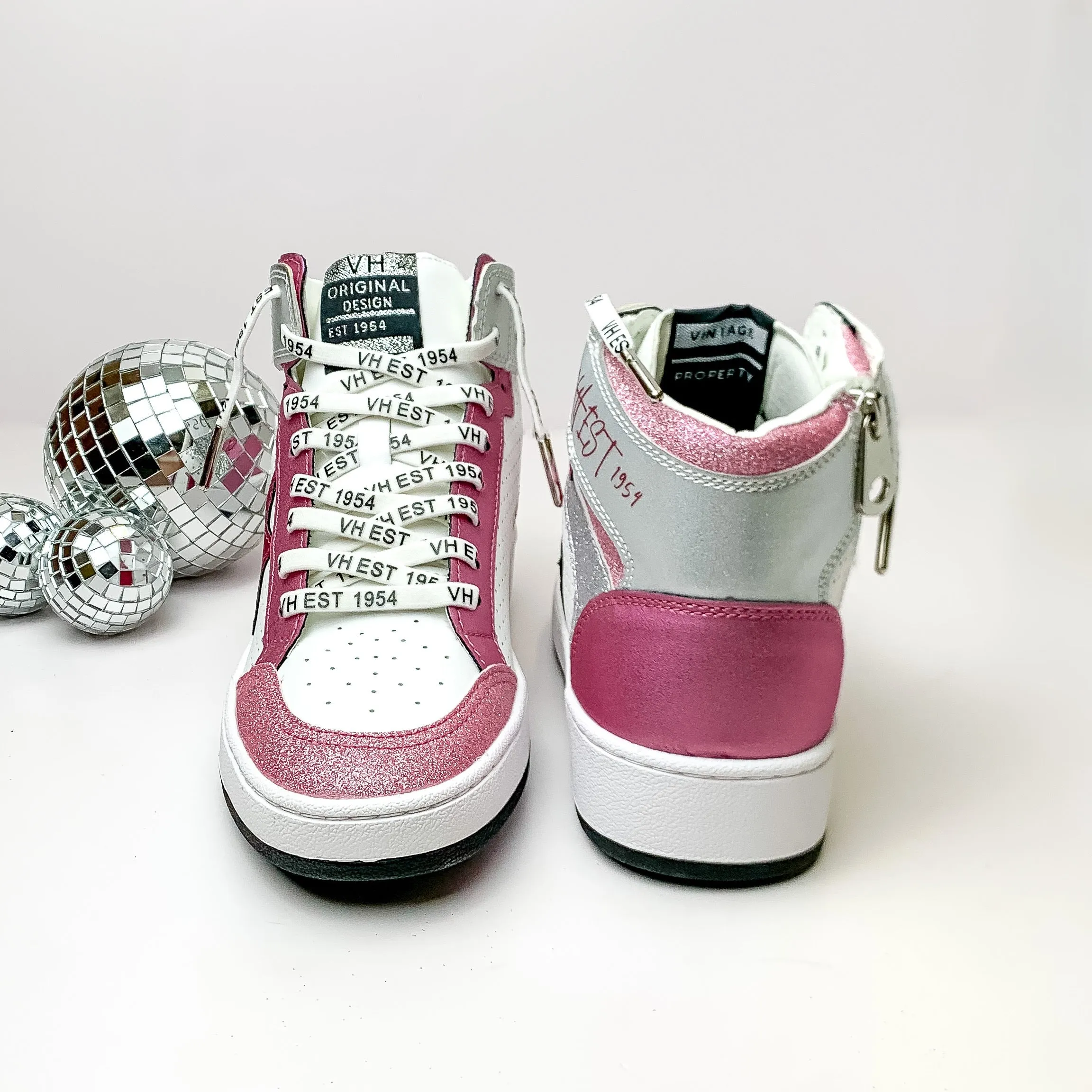 Vintage Havana | Dream High Top Sneakers in Pink Swirl
