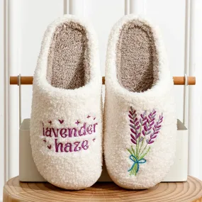 Warm Taylor's Style Lavender Haze Fuzzy Slippers