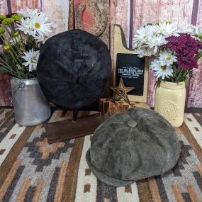 Weathered Leather Newsboy Cap "Edison" by Scala SL199