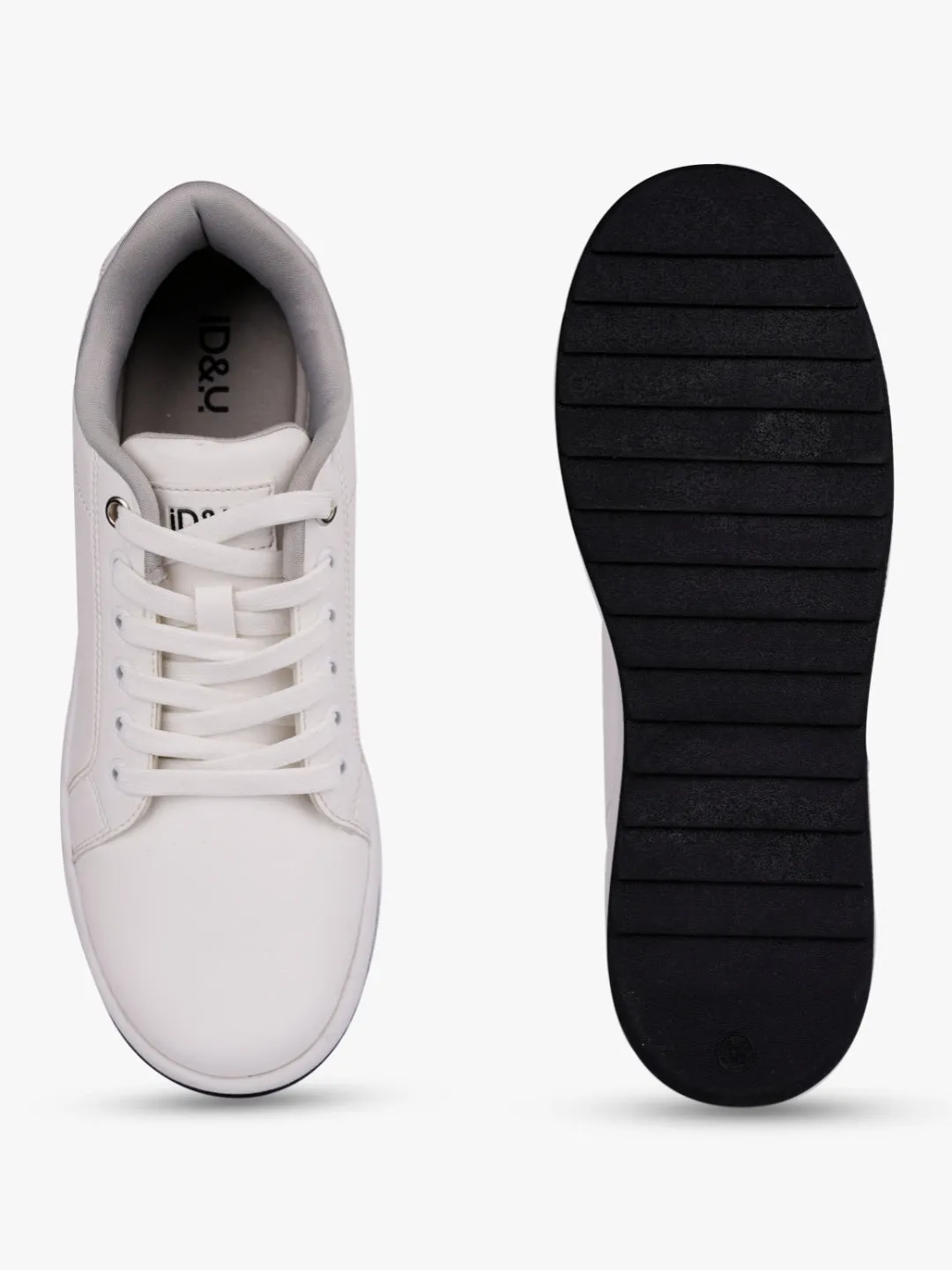 Women's White/Silver Platform Sneakers (IU1012)
