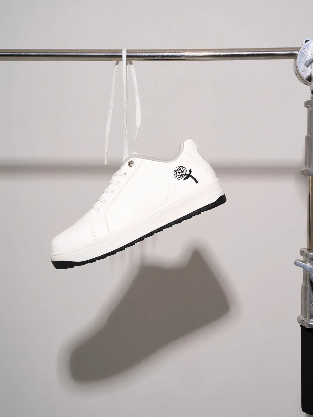 Women's White/Silver Platform Sneakers (IU1012)