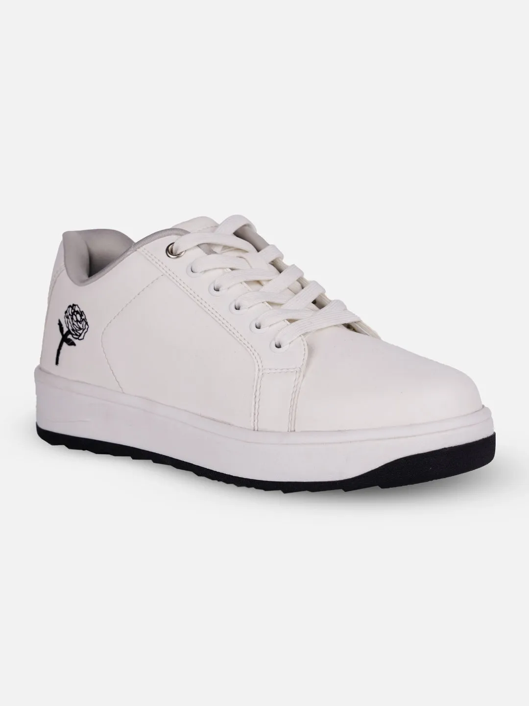 Women's White/Silver Platform Sneakers (IU1012)