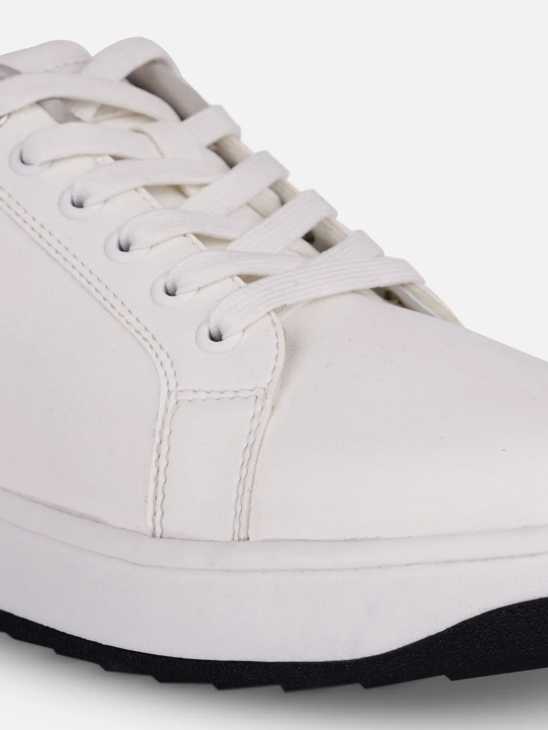 Women's White/Silver Platform Sneakers (IU1012)